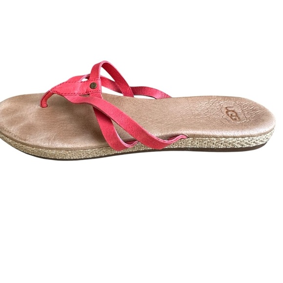 UGG Annice Pink  Leather Flip Flop Style Sandals Sz 9 - Picture 8 of 8